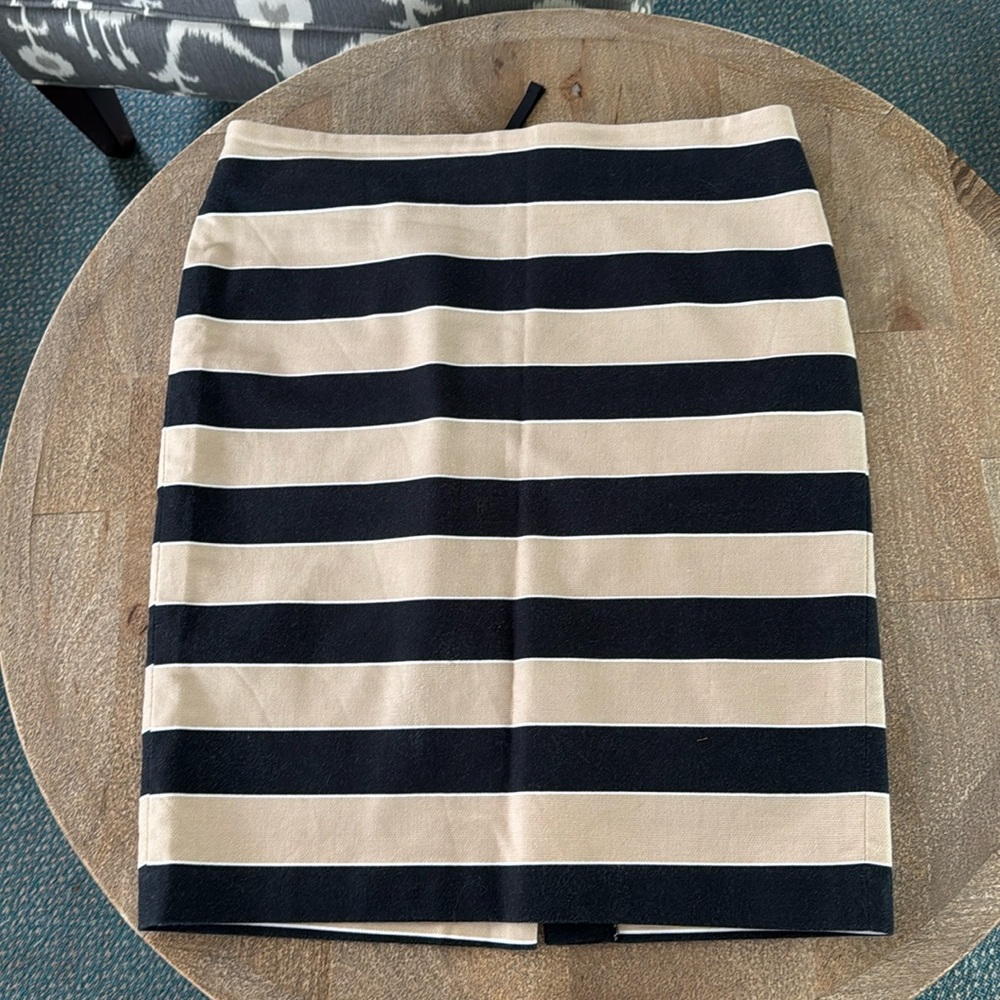 Loft striped pencil skirt